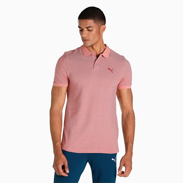 Jacquard 3T Men's Slim Fit Polo, Rosette, extralarge-IND