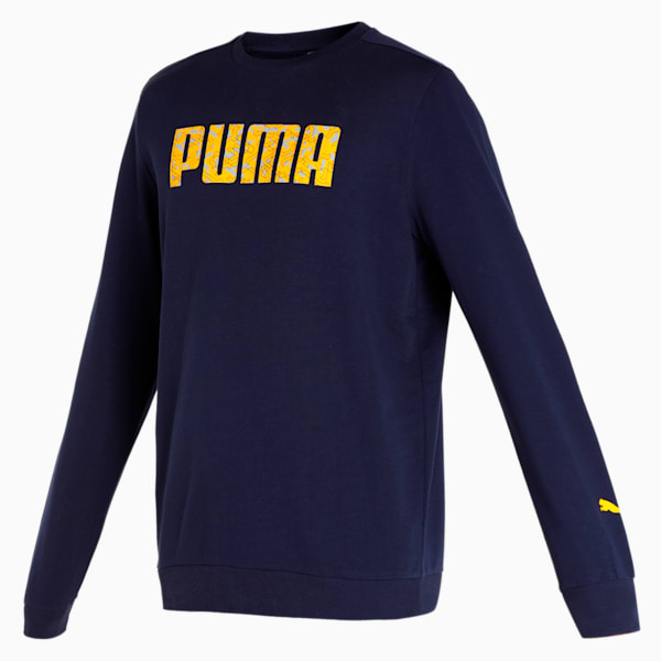 Graphic Crew Men's Regular Fit Sweat Shirt, Peacoat, extralarge-IND