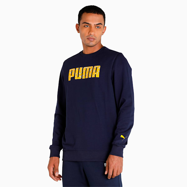 Graphic Crew Men's Regular Fit Sweat Shirt, Peacoat, extralarge-IND