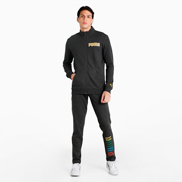 Graphic Men's Sweat Shirt, Dark Gray Heather, extralarge-IND