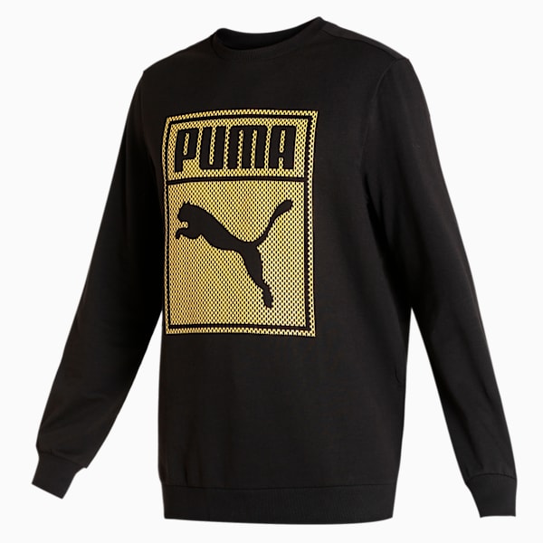 Graphic Men's Regular Fit Sweatshirt, Puma Black, extralarge-IND