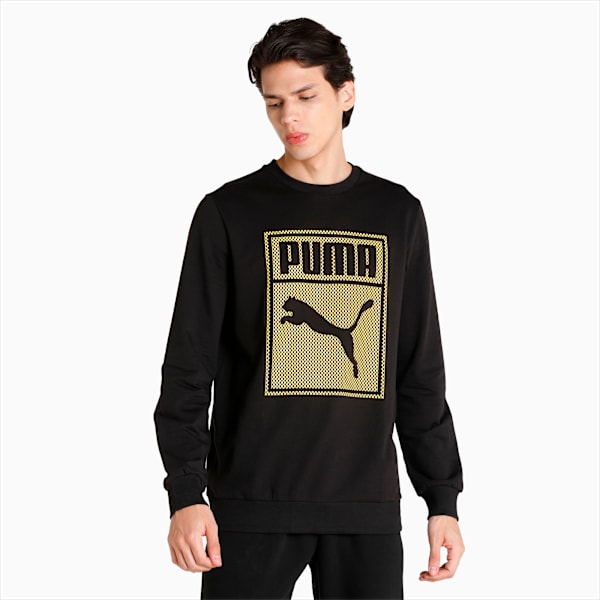 Graphic Men's Regular Fit Sweatshirt, Puma Black, extralarge-IND