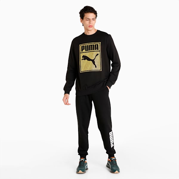 Graphic Men's Regular Fit Sweatshirt, Puma Black, extralarge-IND