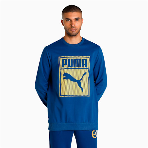 Graphic Men's Regular Fit Sweatshirt, Blazing Blue, extralarge-IND