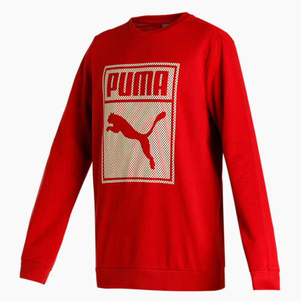 Graphic Men's Regular Fit Sweatshirt, Intense Red, extralarge-IND