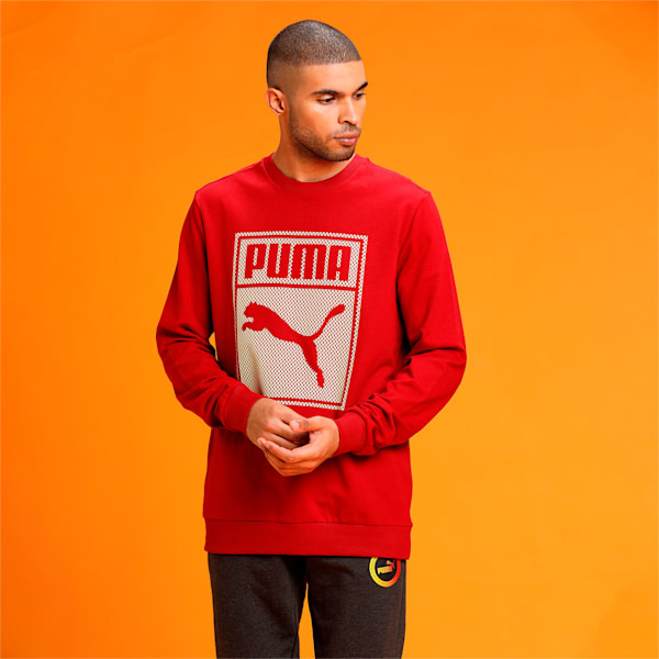 Graphic Men's Regular Fit Sweatshirt, Intense Red, extralarge-IND