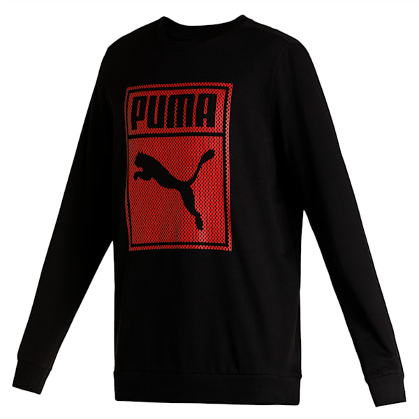 PUMA Graphic Men's Regular Fit Sweatshirt, Puma Black, extralarge-IND