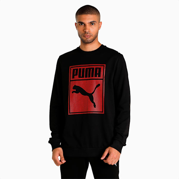 Graphic Men's Regular Fit Sweatshirt, Puma Black, extralarge-IND