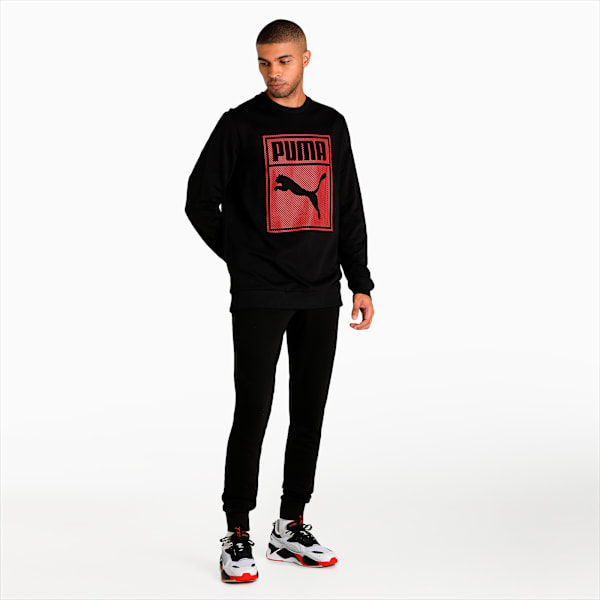 Graphic Men's Regular Fit Sweatshirt, Puma Black, extralarge-IND