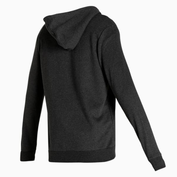 Full-Zip Knitted Men's Slim Fit Hoodie, Dark Gray Heather, extralarge-IND