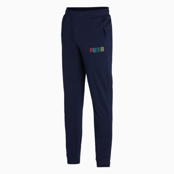 Knitted Men's Slim Fit Sweat Pants, Peacoat, extralarge-IND