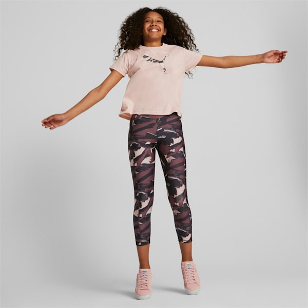 Modern Sports Printed 7/8 Tights Youth, Dusty Plum