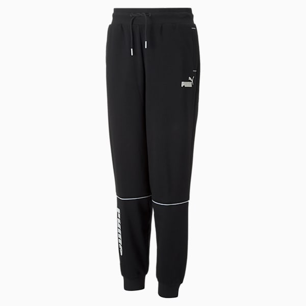 Power Colourblock Youth Relaxed Fit Pants, Puma Black, extralarge-IND