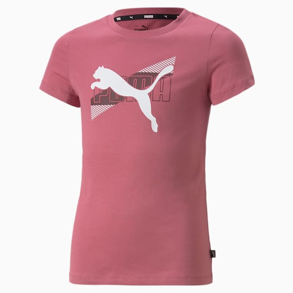 Power Graphic Girl's Regular Fit T-Shirt, Dusty Orchid, extralarge-IND