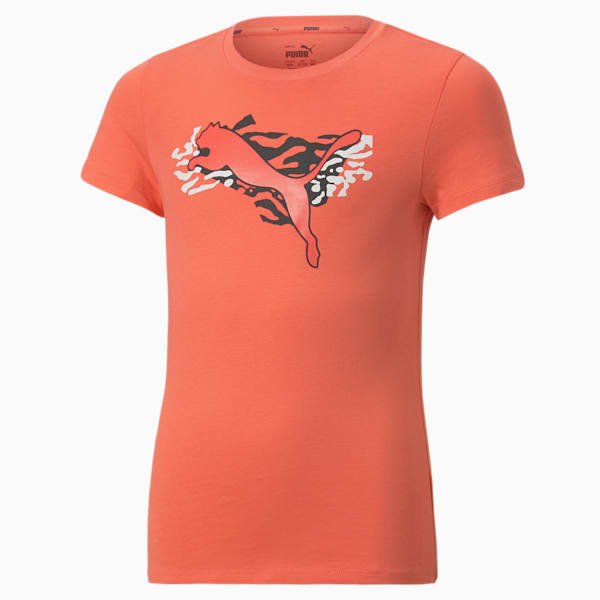 Girls' Alpha Tee, Salmon, extralarge