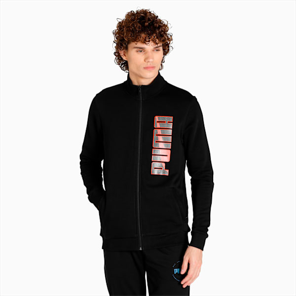 Knitted Men's Slim Fit Jacket, Puma Black, extralarge-IND