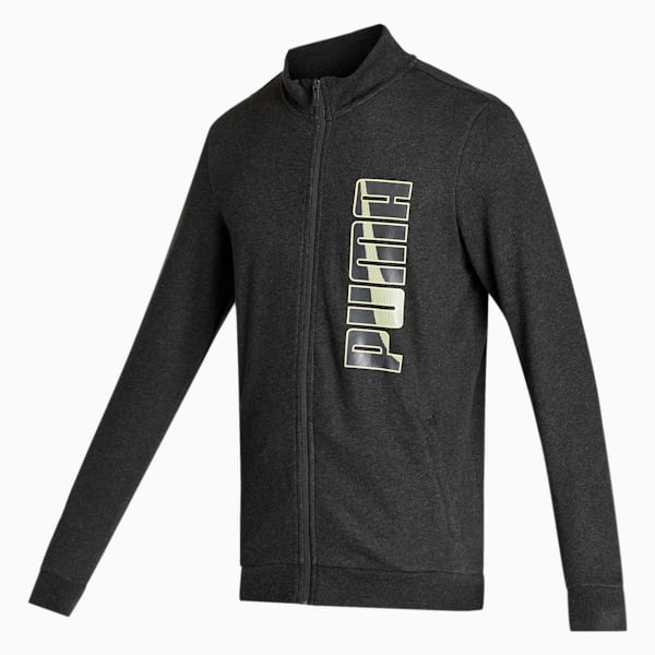 Knitted Men's Slim Fit Jacket, Dark Gray Heather, extralarge-IND