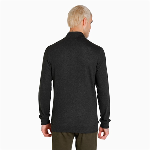 Knitted Men's Slim Fit Jacket, Dark Gray Heather, extralarge-IND