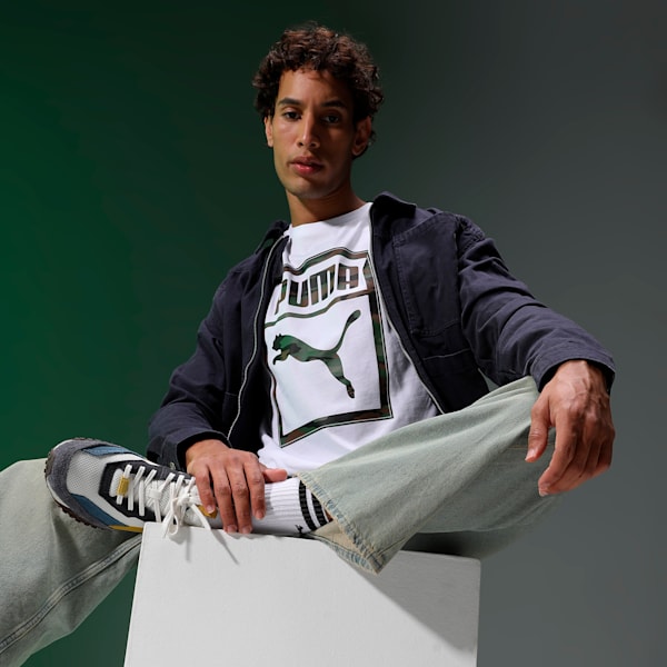 Camo Box Men's Slim Fit T-Shirt, Puma White, extralarge-IND