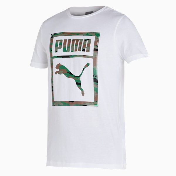 Camo Box Men's Slim Fit T-Shirt, Puma White, extralarge-IND