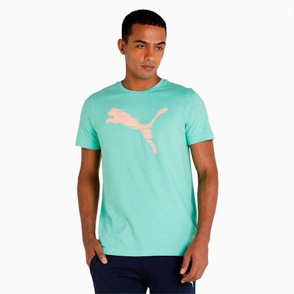 Shaded Cat Men's Slim Fit T-Shirt, Green Glimmer, extralarge-IND