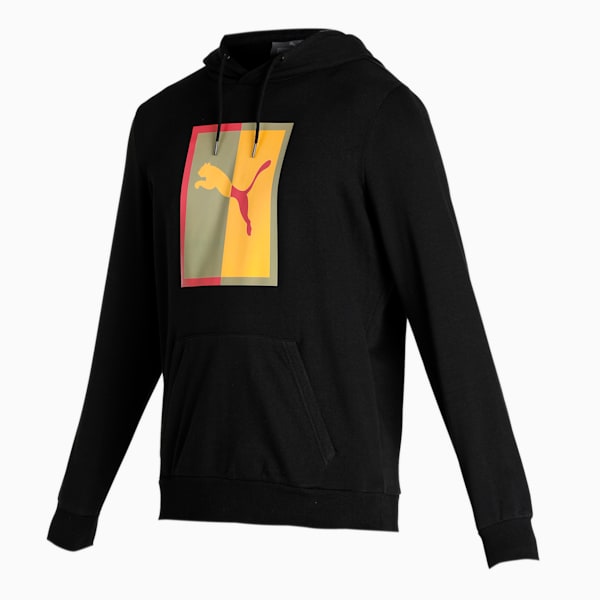 PUMA Graphic Men's Regular Fit Hoodie, Puma Black, extralarge-IND