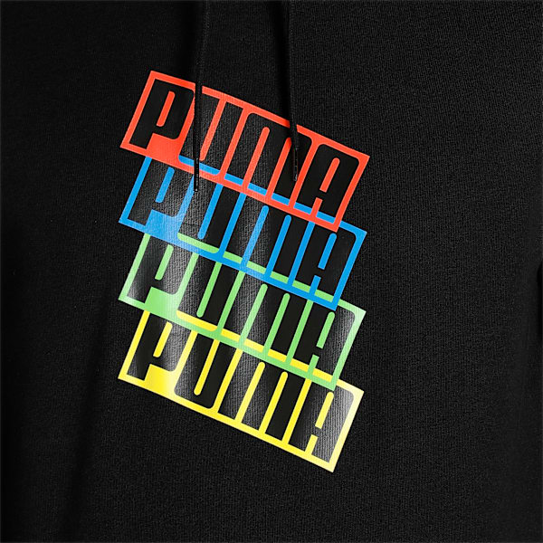 Graphic Men's Regular Fit Hoodie, Puma Black, extralarge-IND