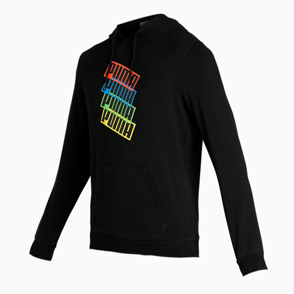 Graphic Men's Regular Fit Hoodie, Puma Black, extralarge-IND