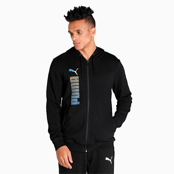 PUMA Full-Zip Men's Hooded Slim Fit Jacket, Puma Black, extralarge-IND