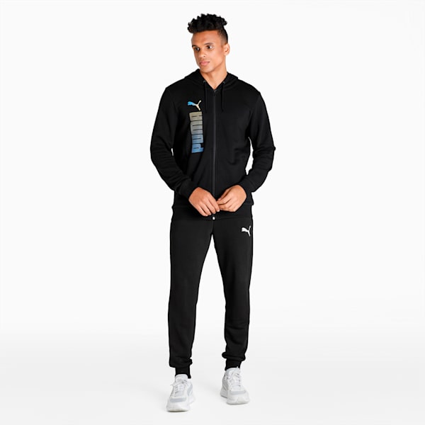 PUMA Full-Zip Men's Hooded Slim Fit Jacket, Puma Black, extralarge-IND