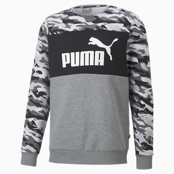 Camo Men's Regular Fit Crew-Neck Sweatshirt, Puma Black, extralarge-IND