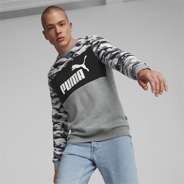 Camo Men's Regular Fit Crew-Neck Sweatshirt, Puma Black, extralarge-IND