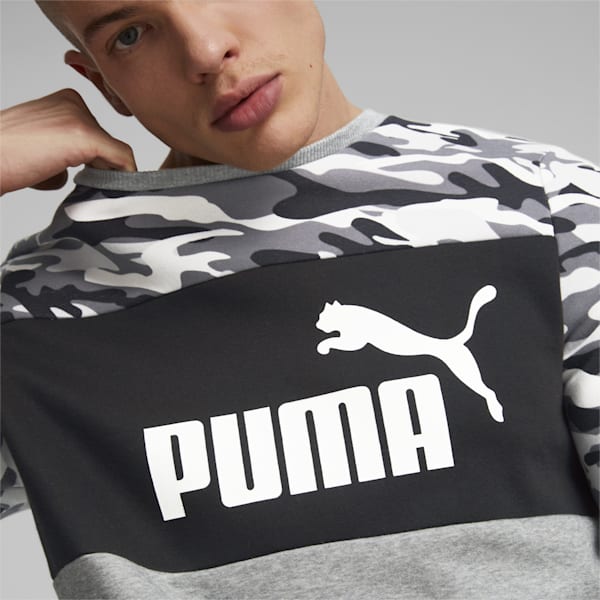 Camo Men's Regular Fit Crew-Neck Sweatshirt, Puma Black, extralarge-IND