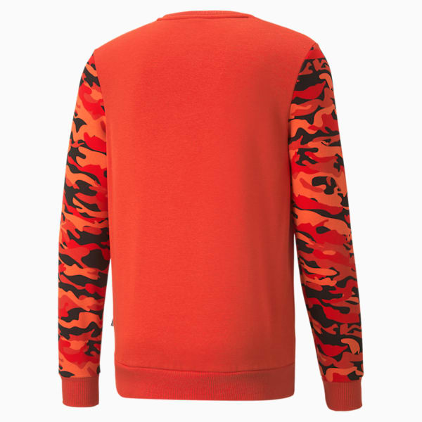 Camo Men's Regular Fit Crew-Neck Sweatshirt, Burnt Red, extralarge-IND