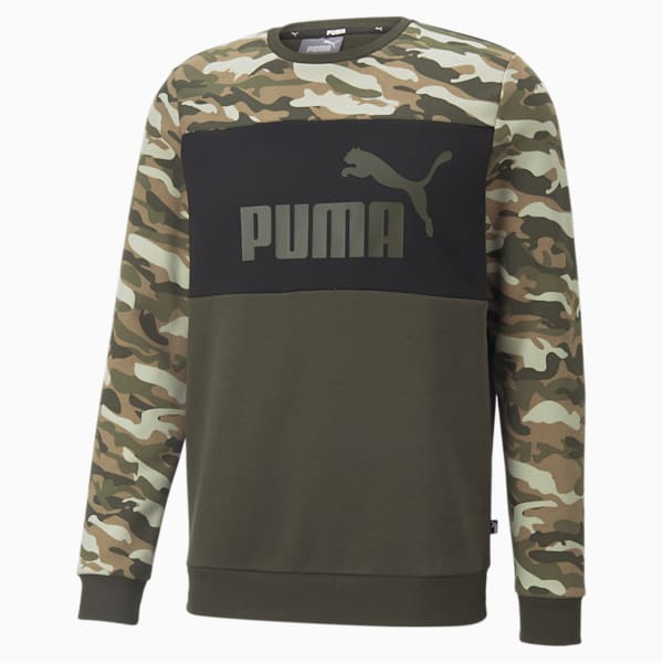 Camo Men's Regular Fit Crew-Neck Sweatshirt, Forest Night, extralarge-IND