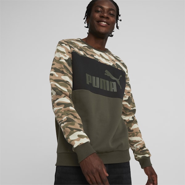 Camo Men's Regular Fit Crew-Neck Sweatshirt, Forest Night, extralarge-IND