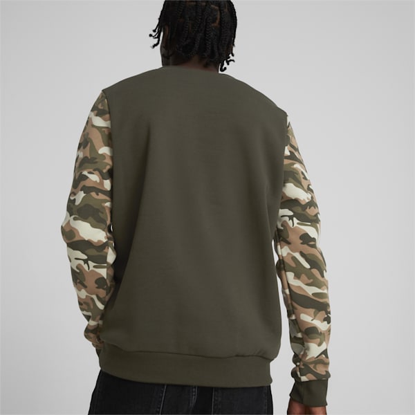 Camo Men's Regular Fit Crew-Neck Sweatshirt, Forest Night, extralarge-IND