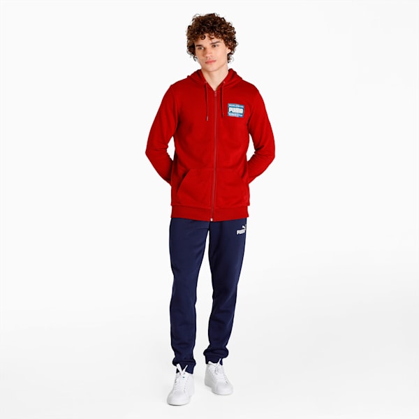 Fleece Men's Slim Fit Hoodie, Intense Red, extralarge-IND