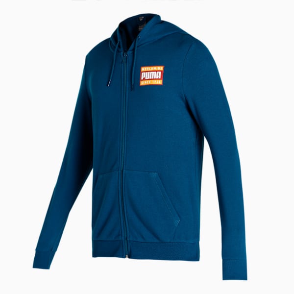 Fleece Men's Slim Fit Hoodie, Intense Blue, extralarge-IND