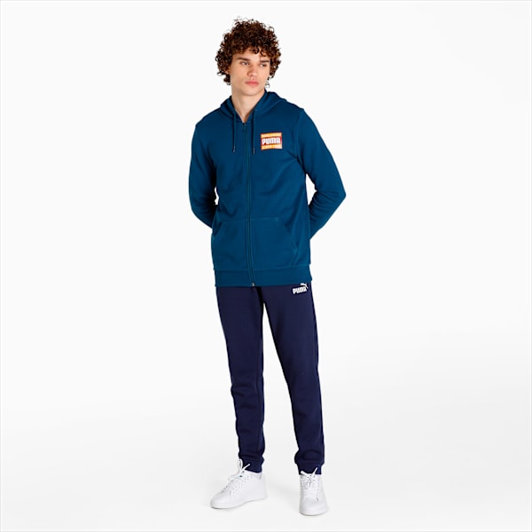 Fleece Men's Slim Fit Hoodie, Intense Blue, extralarge-IND