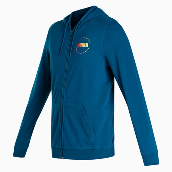 PUMA Full-Zip Men's Hooded Slim Fit Jacket, Intense Blue, extralarge-IND