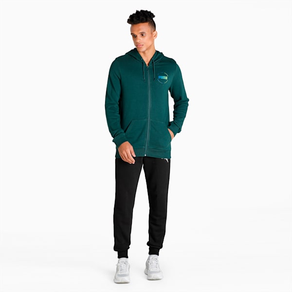 PUMA Full-Zip Men's Hooded Slim Fit Jacket, Green Gables, extralarge-IND
