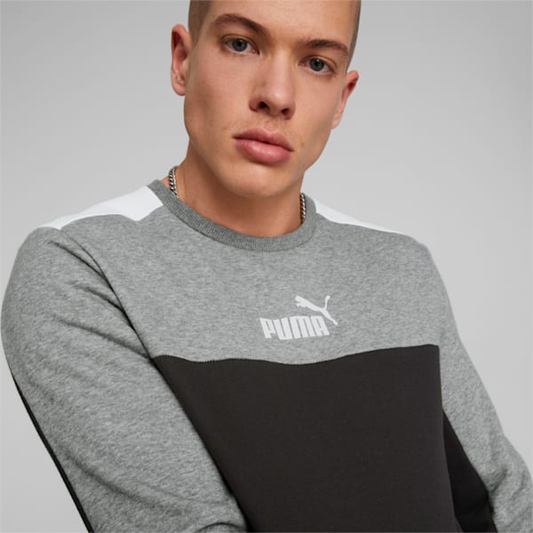 Essentials+ Block Men's Regular Fit Sweatshirt, Puma Black, extralarge-IND