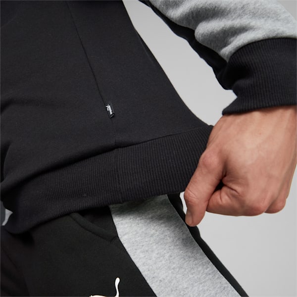 Essentials+ Block Men's Regular Fit Sweatshirt, Puma Black, extralarge-IND