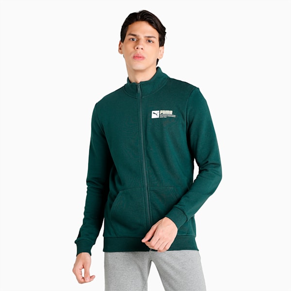 PUMA Graphic Men's Slim Fit Hoodie, Green Gables, extralarge-IND