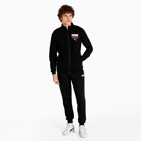 PUMA Graphic Men's Slim Fit Hoodie, Puma Black, extralarge-IND
