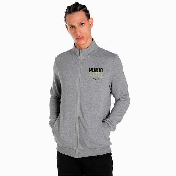 PUMA Graphic Men's Slim Fit Hoodie, Medium Gray Heather, extralarge-IND