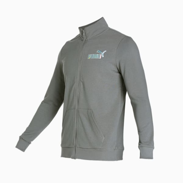 Graphic Men's Slim Fit Jacket, Flat Medium Gray, extralarge-IND