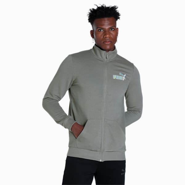 Graphic Men's Slim Fit Jacket, Flat Medium Gray, extralarge-IND