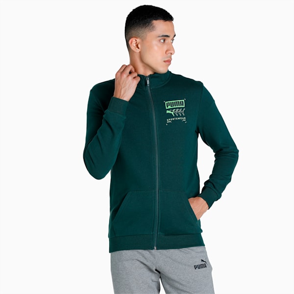 Graphic Men's Slim Fit Jacket, Green Gables, extralarge-IND